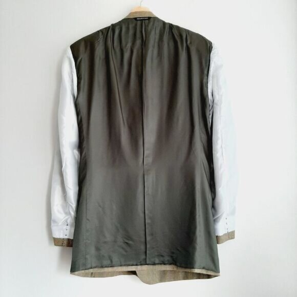 SAVILE ROW 100% Wool Blazer Jacket Plaid Beige Men's Sz 42 R - Picture 13 of 14